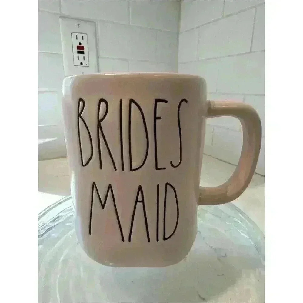 Bridesmaid Rae Dunn Pink Artisan Collection Mug Bachelorette Wedding Gift